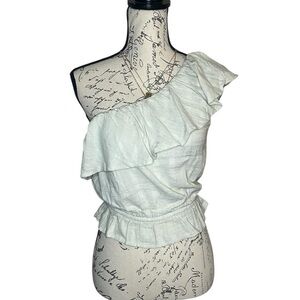 AE Ruffle One Shoulder Crop XSmall